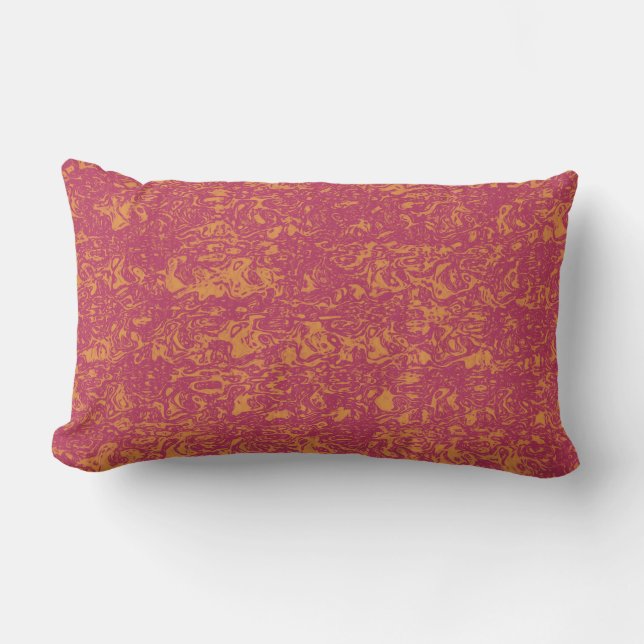 Cojín Lumbar Magenta silenciada y Naranja (Anverso)