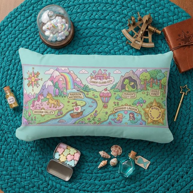Cojín Lumbar Magical Adventures Map Kids Nursery Pillow (Subido por el creador)