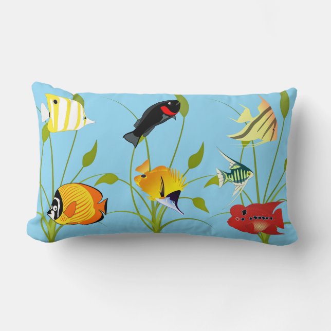 Cojín Lumbar Magical Fish and Plants Ocean Lumbar Pillow (Anverso)