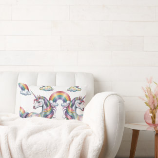 Cojín Lumbar Magical Rainbow Unicorn