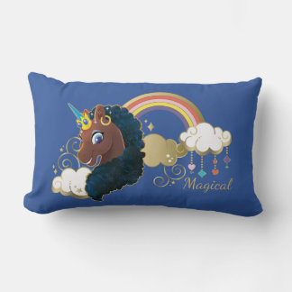 Cojín Lumbar Magico diseño de arcoiris y nubes de Unicornio