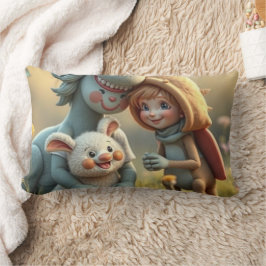 Cojín Lumbar „Magische Freunde im Blütenland“