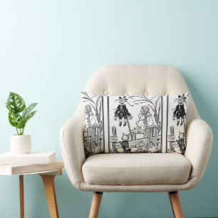 Cojín Lumbar Mago de Oz vintage, Dorothy Toto conoce al Espanta