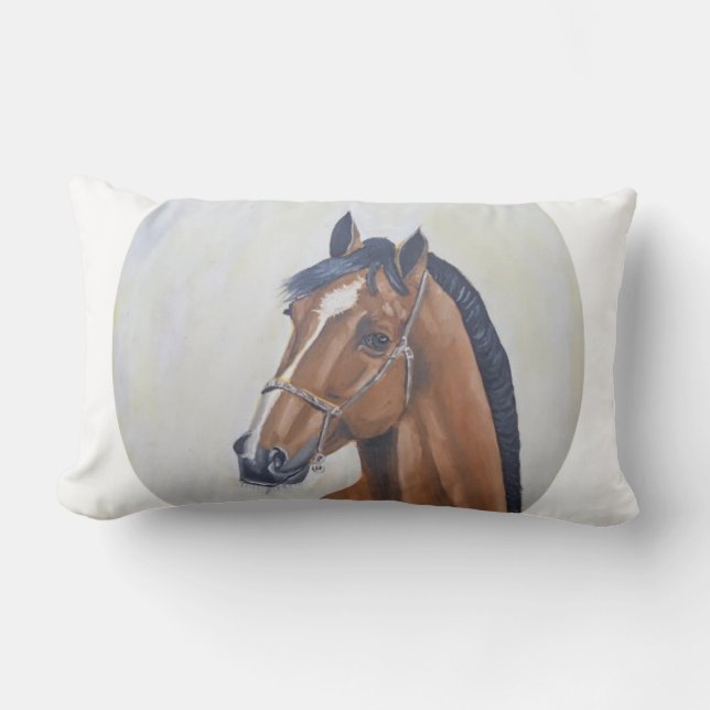 Cojín Lumbar Majestic Horse Portrait T-Shirt (Anverso)