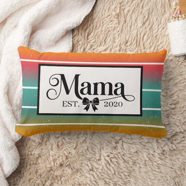 Cojín Lumbar Mamá Atardecer Retro Personalizado Est. (Manta)