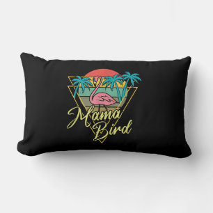 Cojín Lumbar Mama Bird Flamingo Sunset Palm Tree Beach 80