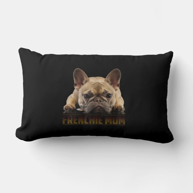 Cojín Lumbar mamá frenchie | regalo de mamá de bulldog francés (Anverso)