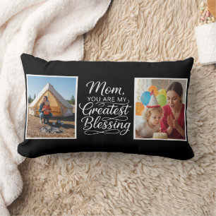Cojín Lumbar Mamá Mayor Bendición Dos Fotos Personalizadas Mini
