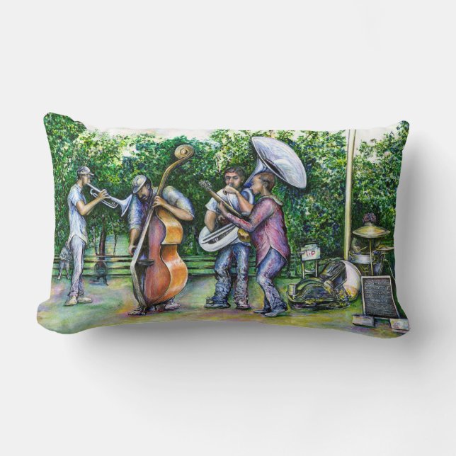 Cojín Lumbar Mamá nunca me advirtió sobre jugadores de Tuba (Anverso)