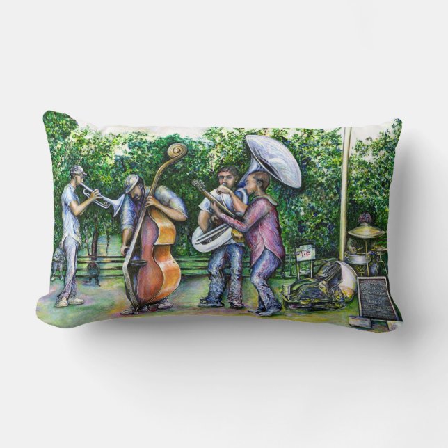 Cojín Lumbar Mamá nunca me advirtió sobre jugadores de Tuba (Anverso)