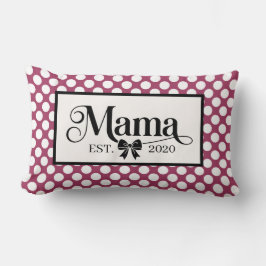 Cojín Lumbar Mamá Personalizada de Lunares Burgundy Chic