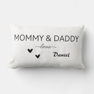 Cojín Lumbar Mamá personalizado y papá aman a Pillow