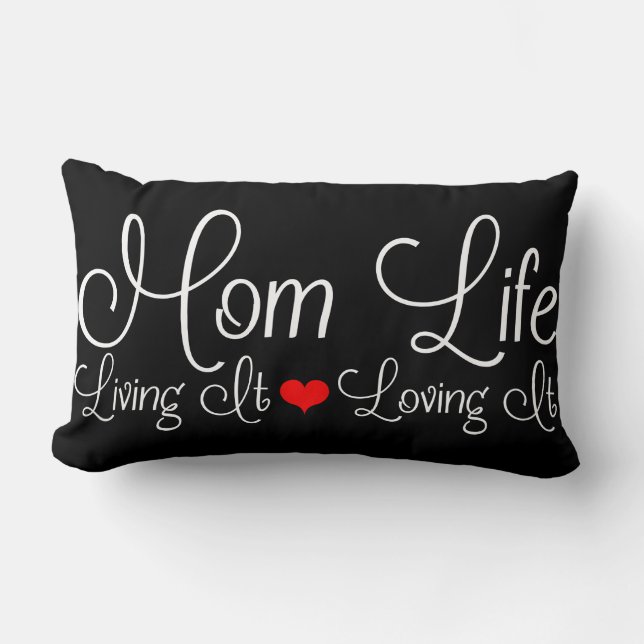 Cojín Lumbar Mamá Vida Negra (Anverso)