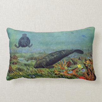 Cojín Lumbar Manatees y pescados coloridos