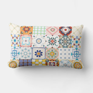 Cojín Lumbar Mandala colorida/almohada lumbar en mosaico marroq