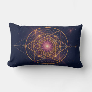 Cojín Lumbar Mandala Luminoso de Armonía Dorada
