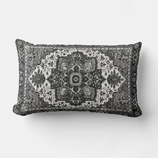 Cojín Lumbar MANTA PERSA - negro y blanco (Anverso)