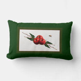 Cojín Lumbar Manzanas rojas acuarelas