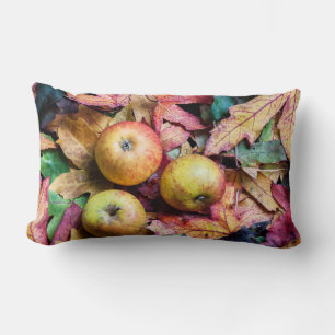 Cojín Lumbar Manzanas y hojas de otoño