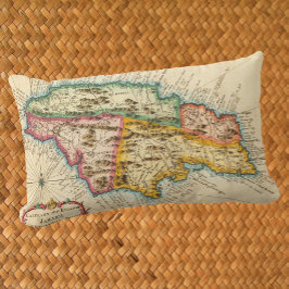 Cojín Lumbar Mapa antiguo de Jamaica 1758