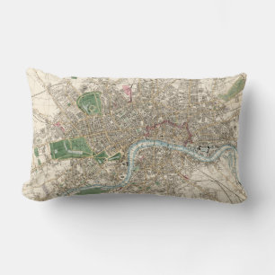 Cojín Lumbar Mapa Antiguo de Londres, Inglaterra (1853)