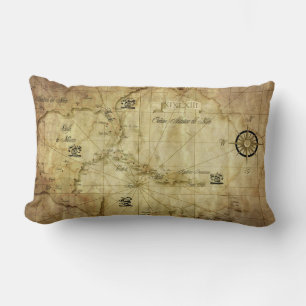 Cojín Lumbar Mapa antiguo del Caribe