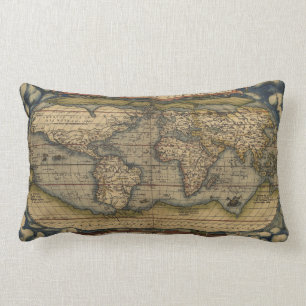 Cojín Lumbar Mapa antiguo del mundo