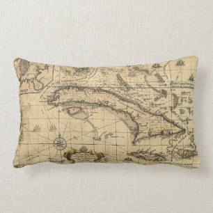 Cojín Lumbar Mapa de Cuba y de los mares circundantes (1762)