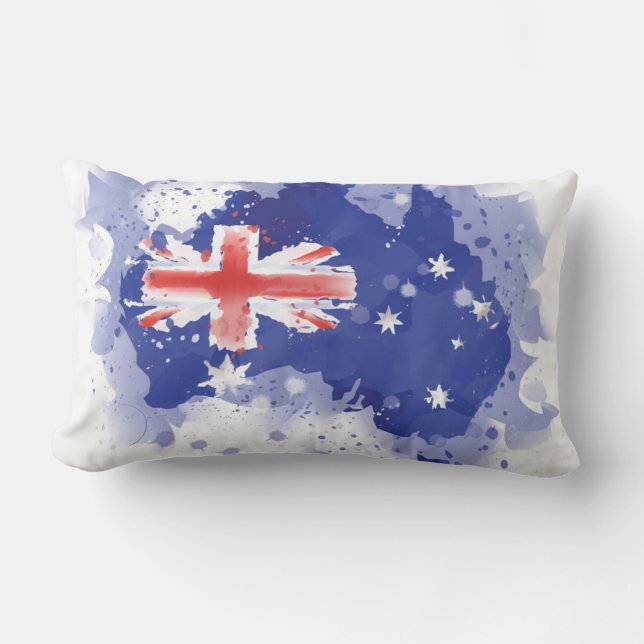 Cojín Lumbar Mapa de la acuarela de Australia (Anverso)