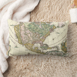 Cojín Lumbar Mapa de la vieja época de Guay de Norteamérica de