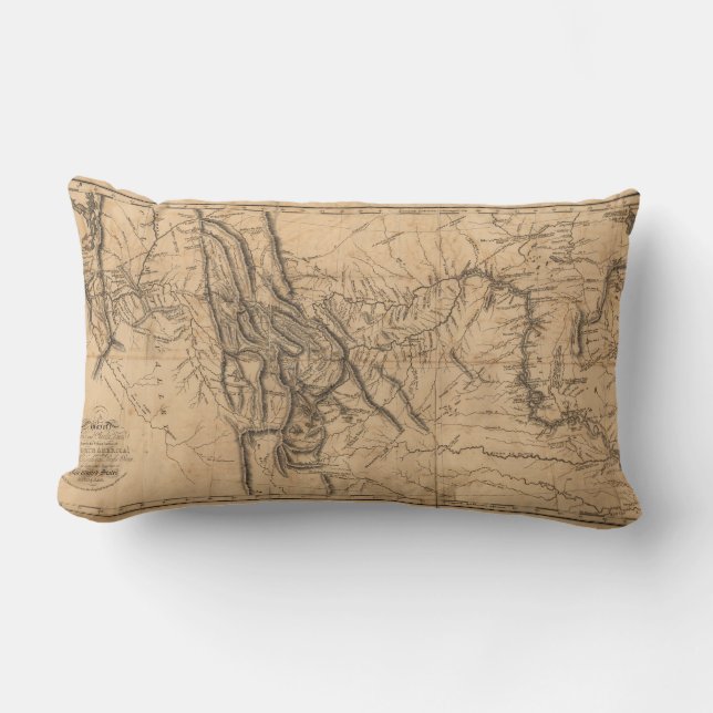 Cojín Lumbar Mapa de Lewis y de Clark a través de América (Anverso)