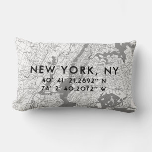 Cojín Lumbar Mapa de Personalizados de la ciudad de Nueva York 