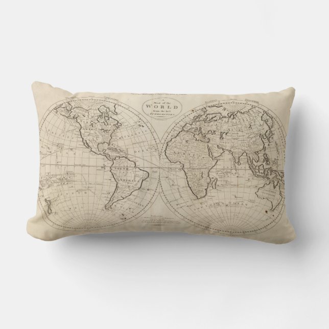Cojín Lumbar Mapa del mundo 2 (Anverso)