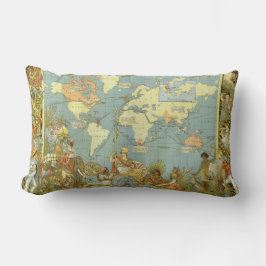 Cojín Lumbar Mapa del mundo antiguo del imperio británico, 1886