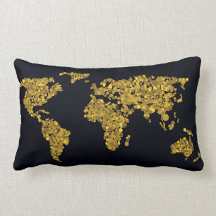 Cojín Lumbar Mapa del mundo del Punto de Oro