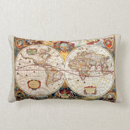 Cojín Lumbar Mapa del mundo medieval, histórico antiguo Nova