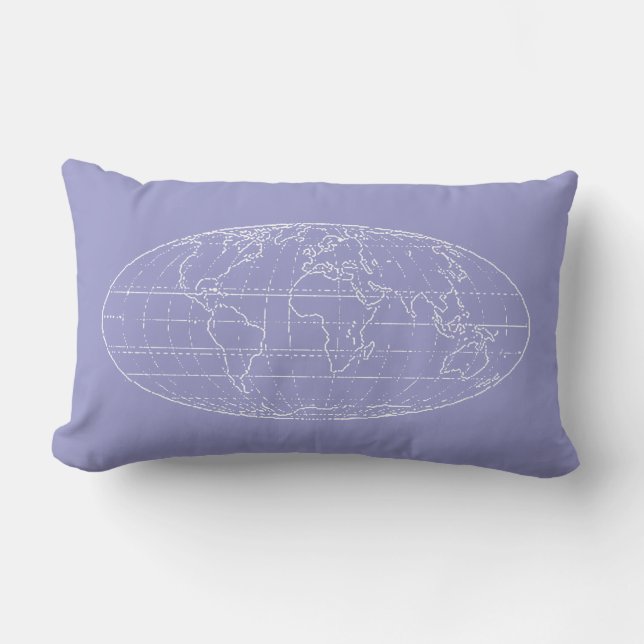 Cojín Lumbar mapa del mundo simple (Anverso)