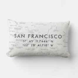 Cojín Lumbar Mapa del Personalizado de San Francisco | Gris cla