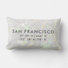 Cojín Lumbar Mapa del Personalizado de San Francisco | Hues sut