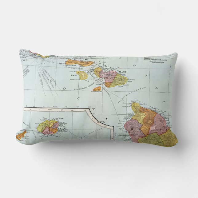 Cojín Lumbar Mapa: Hawaii, 1905 (Anverso)