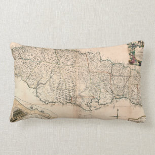 COJÍN LUMBAR MAPA: JAMAICA, 1755 2