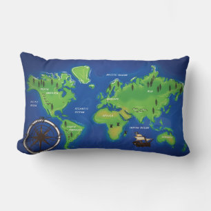 Cojín Lumbar Mapa Mundial