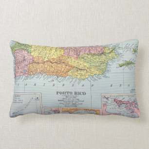 COJÍN LUMBAR MAPA: PUERTO RICO, 1900
