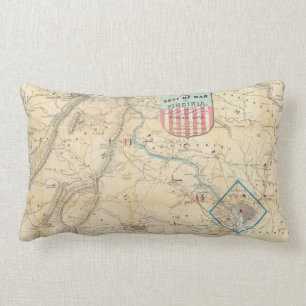 Cojín Lumbar Mapa septentrional de la guerra civil de Virginia