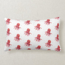 Cojín Lumbar Mares de Octopus y saludos Santa Hat