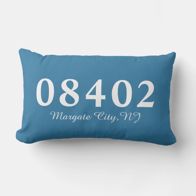 Cojín Lumbar Margate City NJ 08402 Pillow, Beach House (Anverso)