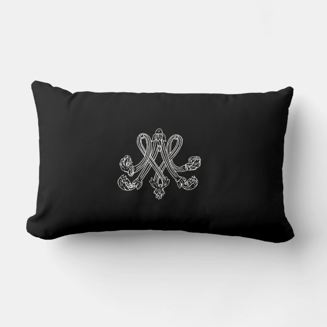 Cojín Lumbar Marie Antoinette – Monogramm – Monogram initials (Anverso)