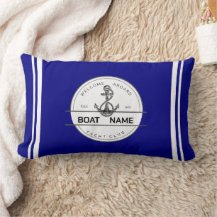 Cojín Lumbar Marina azul Nautical Anchor club náutico marina