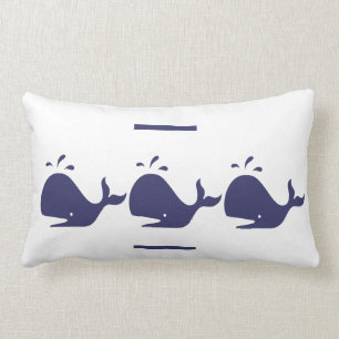 Cojín Lumbar marina BLUE WHALE blanco PILLOW vida costera