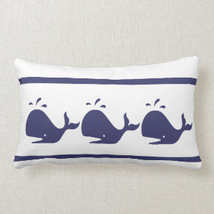 Cojín Lumbar marina BLUE WHALE blanco PILLOW vida costera